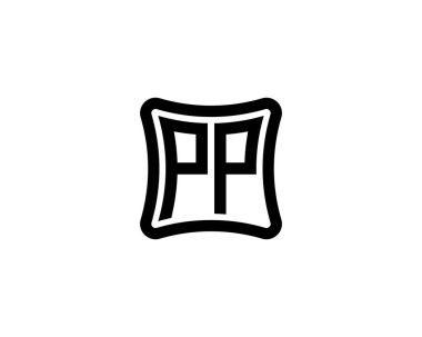 PP logo tasarım vektör şablonu. PP