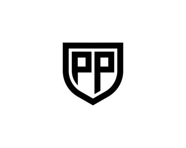 PP logo tasarım vektör şablonu. PP