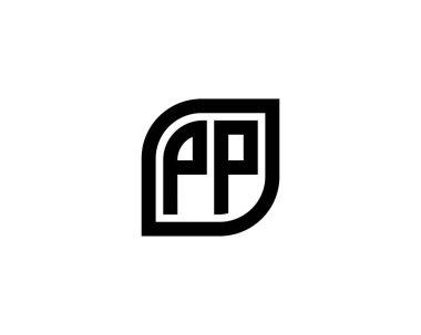 PP logo tasarım vektör şablonu. PP