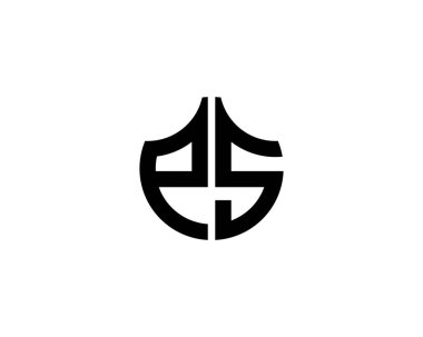 PS logo tasarım vektör şablonu. Not: