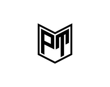 PT Logo tasarım vektör şablonu. PT