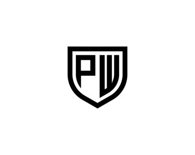 PW logo tasarım vektör şablonu. PW