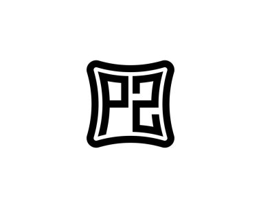 PZ logo tasarım vektör şablonu. PZ
