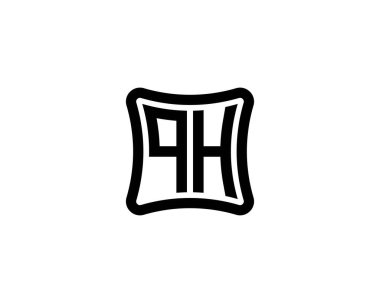 QH logo tasarım vektör şablonu. QH