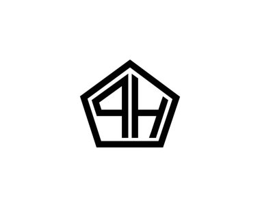 QH logo tasarım vektör şablonu. QH