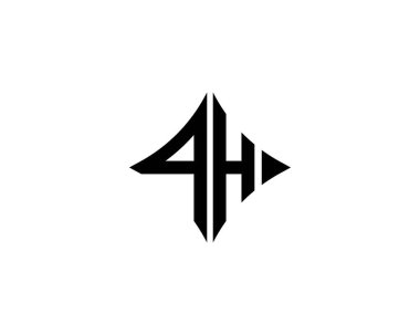 QH logo tasarım vektör şablonu. QH