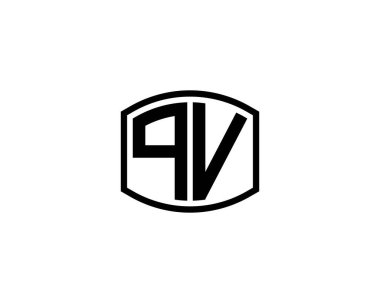 QV Logo tasarım vektör şablonu. QV