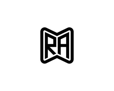 RA logo design vector template. RA clipart