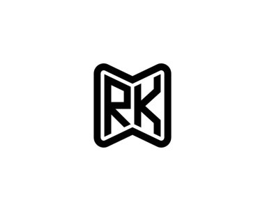 RK logo tasarım vektör şablonu. RK