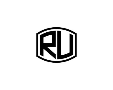 RU logo tasarım vektör şablonu. RU