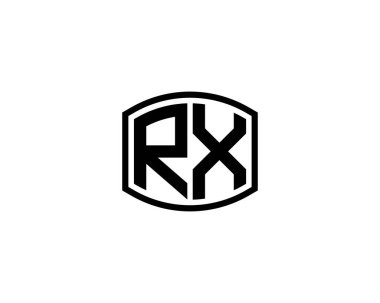 RX Logo tasarım vektör şablonu. RX