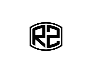 RZ logo tasarım vektör şablonu. RZ