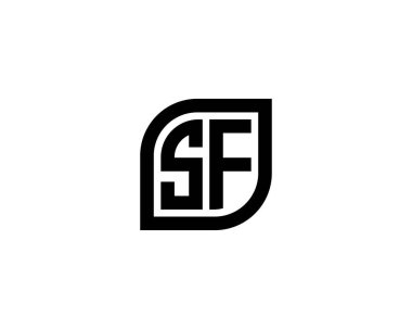 SF logo tasarım vektör şablonu. SF