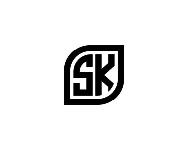 SK logo tasarım vektör şablonu. SK