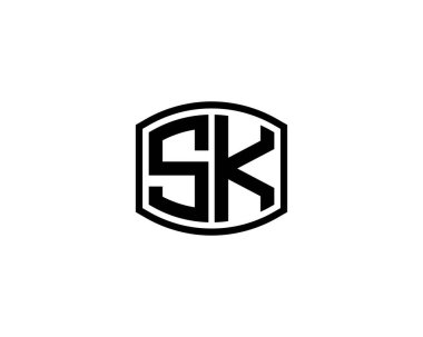 SK logo tasarım vektör şablonu. SK