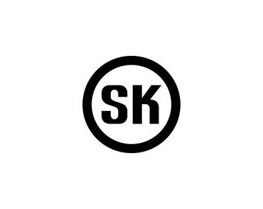 SK logo tasarım vektör şablonu. SK