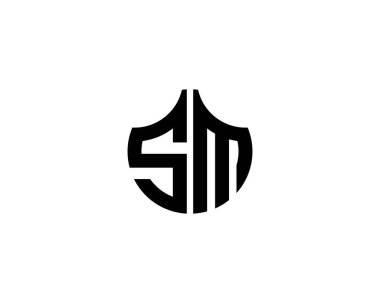 SM logo tasarım vektör şablonu. SM