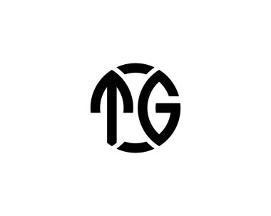 TG logo tasarım vektör şablonu. TG