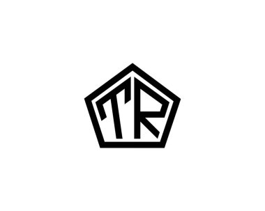 TR logo tasarım vektör şablonu. TR