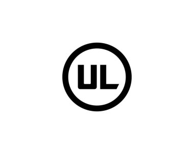 UL logo tasarım vektör şablonu. UL