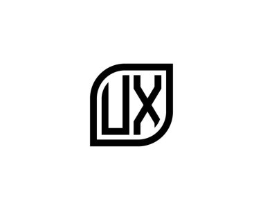 UX logo tasarım vektör şablonu. UX