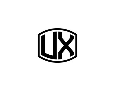 UX logo tasarım vektör şablonu. UX