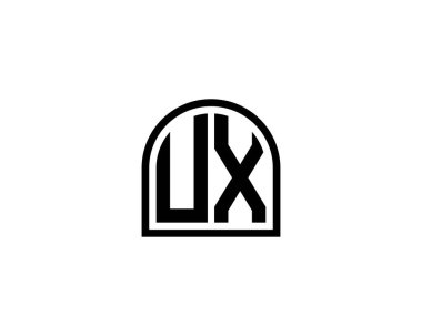 UX logo tasarım vektör şablonu. UX