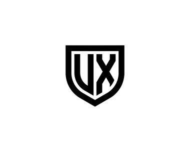 UX logo tasarım vektör şablonu. UX