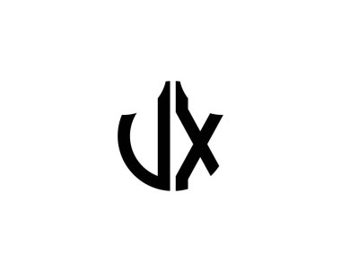 UX logo tasarım vektör şablonu. UX