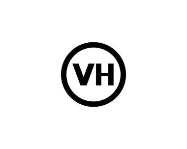 VH Logo tasarım vektör şablonu. VH