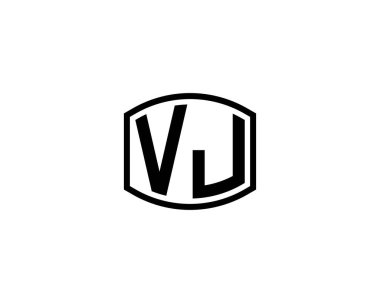 VJ logo tasarım vektör şablonu. VJ