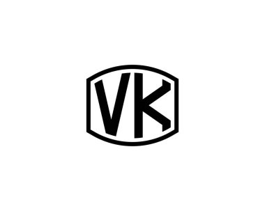 VK logo tasarım vektör şablonu. VK