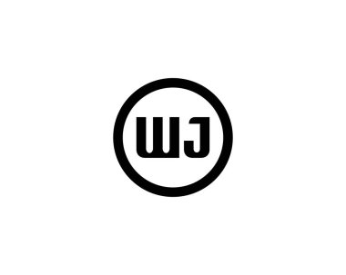 WJ logo tasarım vektör şablonu. WJ