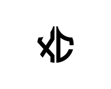 XC Logo tasarım vektör şablonu. XC