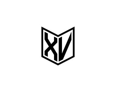 XV Logo design vector template. XV