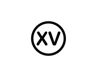 XV Logo tasarım vektör şablonu. XV