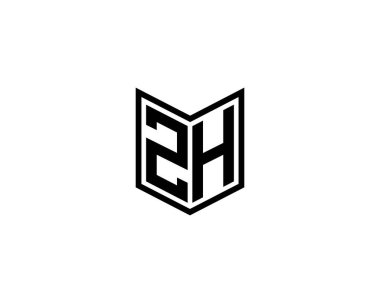 ZH logo tasarım vektör şablonu. ZH