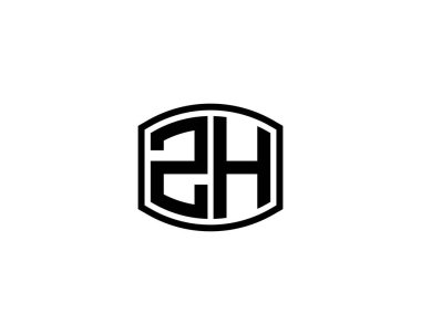 ZH logo tasarım vektör şablonu. ZH