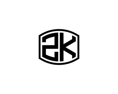 ZK logo tasarım vektör şablonu. ZK
