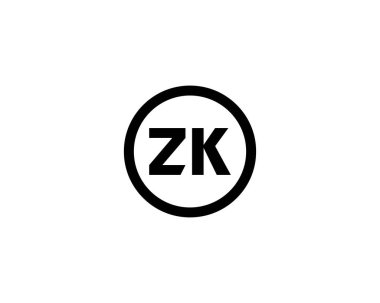 ZK logo tasarım vektör şablonu. ZK