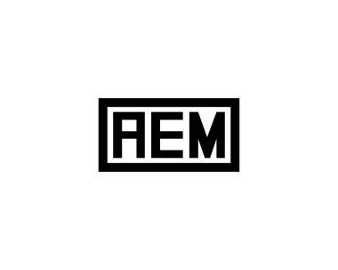 AEM logo tasarım vektör şablonu. AEM
