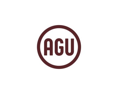 AGU logo tasarım vektör şablonu. AGU