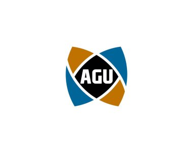 AGU logo tasarım vektör şablonu. AGU