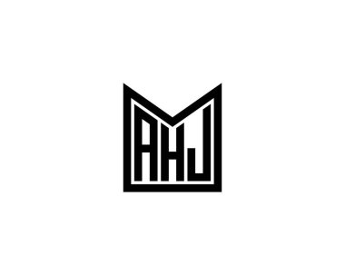 AHJ logo tasarım vektör şablonu. AHJ