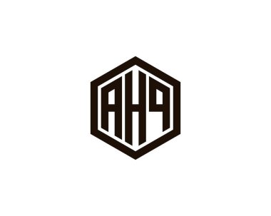 AHQ logo tasarım vektör şablonu. AHQ