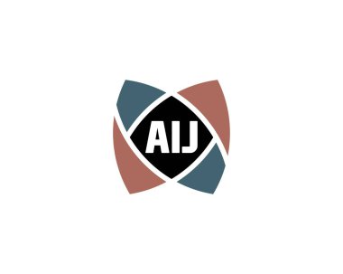 AIJ logo tasarım vektör şablonu. AIJ