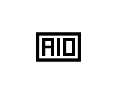 AIO logo tasarım vektör şablonu. AIO