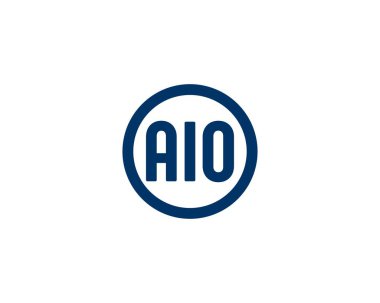 AIO logo tasarım vektör şablonu. AIO