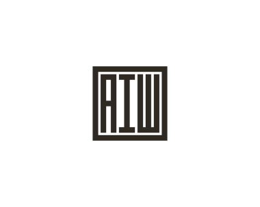 AIW logo tasarım vektör şablonu. AIW