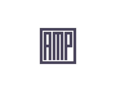 AMP logo tasarım vektör şablonu. AMP